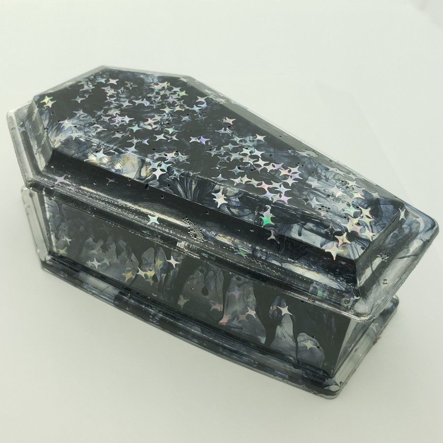 Coffin Box : Inky Drips & Stars`