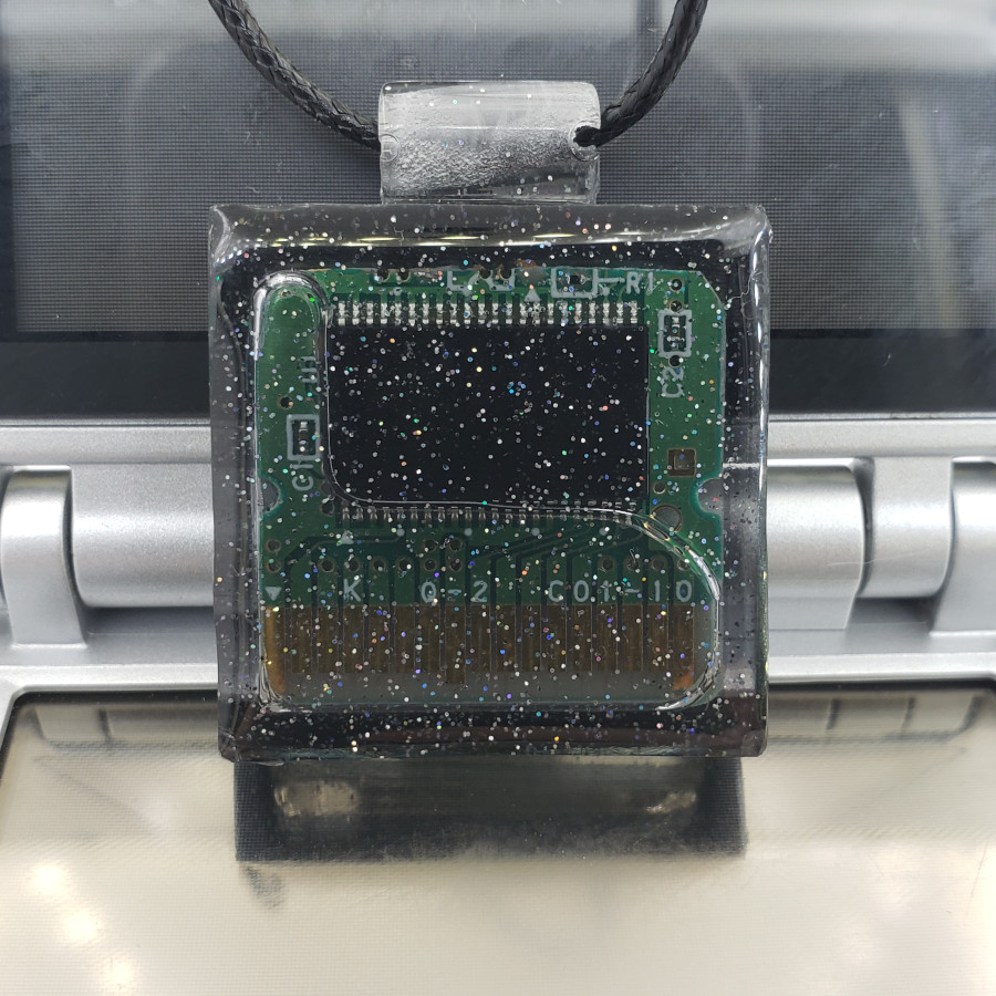 Cartridge Necklace: Black glitter - Image 2