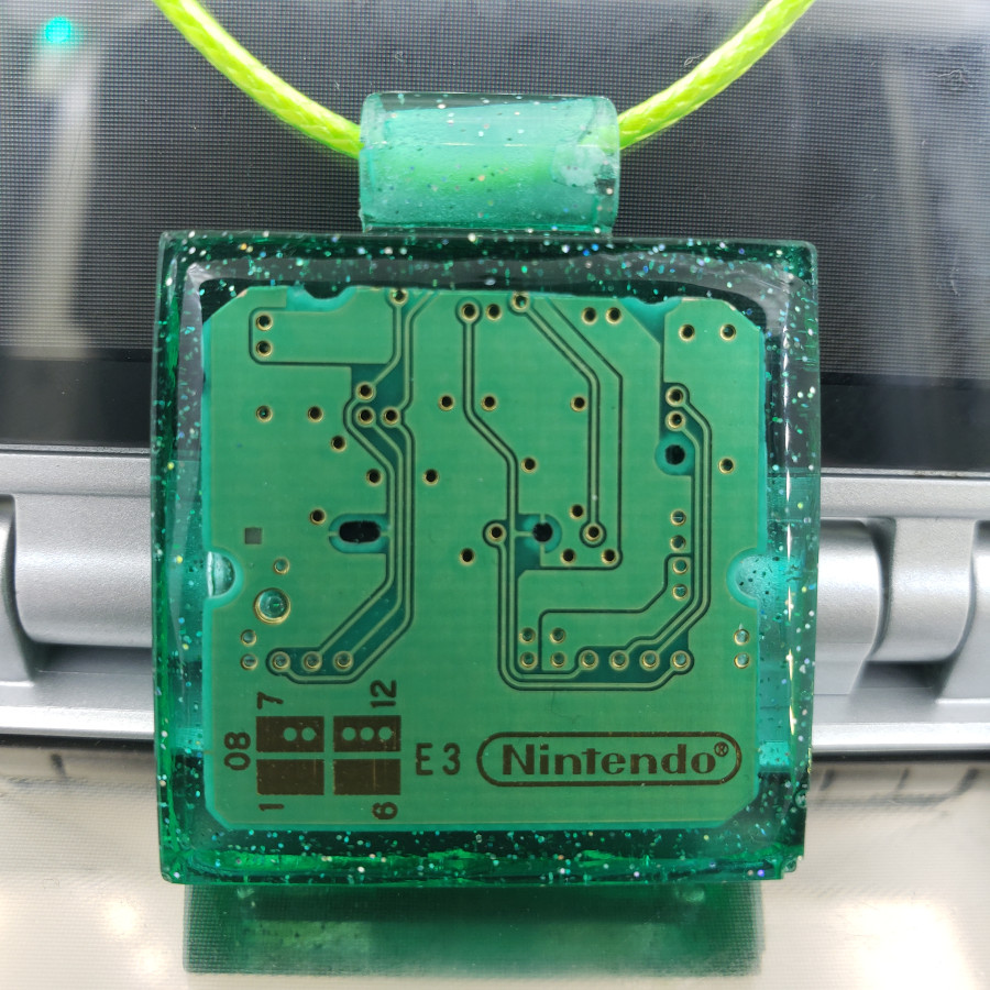 Cartridge Necklace: Green Glitter
