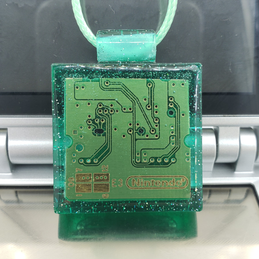 Cartridge Necklace: Green Glitter